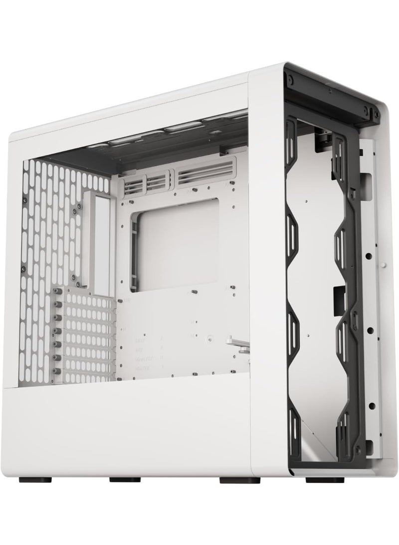 HAVN BF-360 Flow White Mid-Tower PC Case – High-Airflow Gaming Chassis with 2×180mm Fans, Tempered Glass Side Panel, Up to 420mm Radiator, USB-C & USB-A Front I/O, 7-Fan Support, GPU 410mm Clearance, Quiet Triple-Groove FDB Bearings | HVN-CA-BF360-03 - Image 3